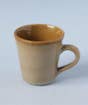 Ribbed Ceramic Mugs with Wooden Coaster