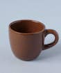 Chocolate Brown Ceramic Mug with Wooden Coaster