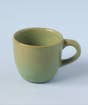 Green Ceramic Mug with Wooden Coaster