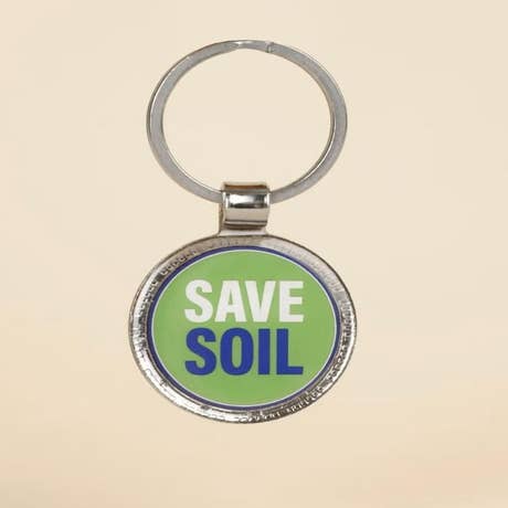Save Soil Round Key Chain