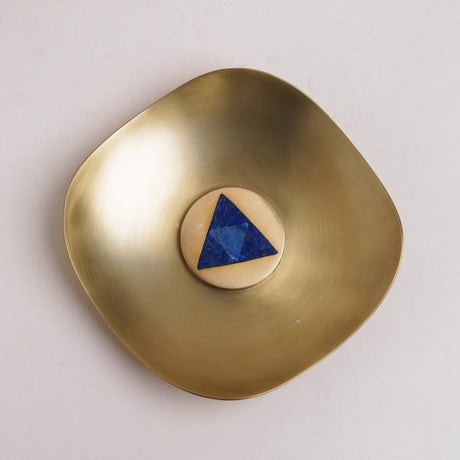 Flowers of isha -Stone emebedded decorative brass bowl - full bloom