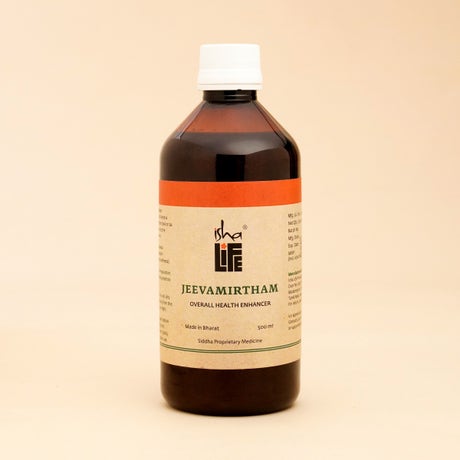 Jeevamirtham (500 ml). Isha’s unique Siddha formulation. Helps boost immunity.