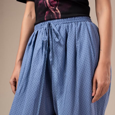 Unisex Printed Dhoti Pant - Sarpa (Vintage Indigo)