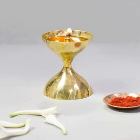Brass Oil Lamp, Large