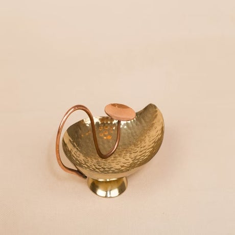 Brass Tea Light Holder - Mango Leaf