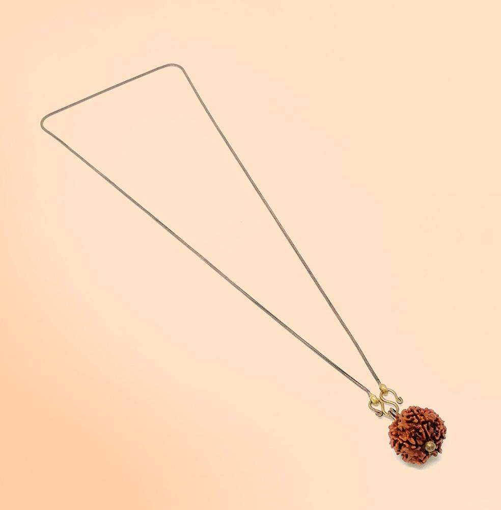 Adiyogi Rudraksha with copper chain. Consecrated Isha Panchamukhi (five faced) Rudraksha bead.
