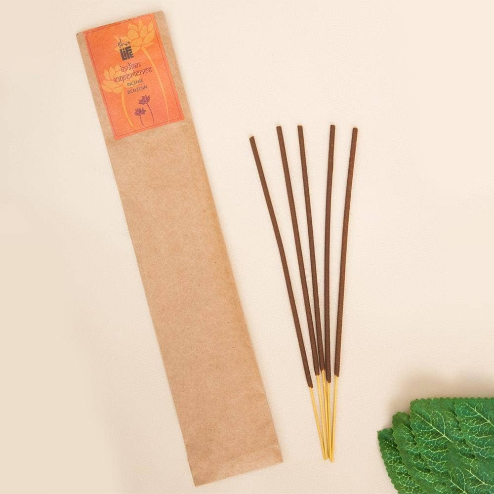 Hand rolled Benzoin Incense/Agarbatti (Pack of 10 sticks). Chemical and toxin free. Natural herbs, roots & essential oils