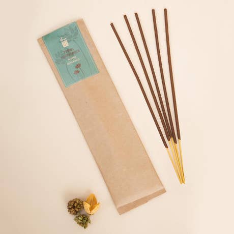 Hand rolled Bergamot Incense/Agarbatti (Pack of 10 sticks). Chemical and toxin free. Natural herbs, roots & essential oils.