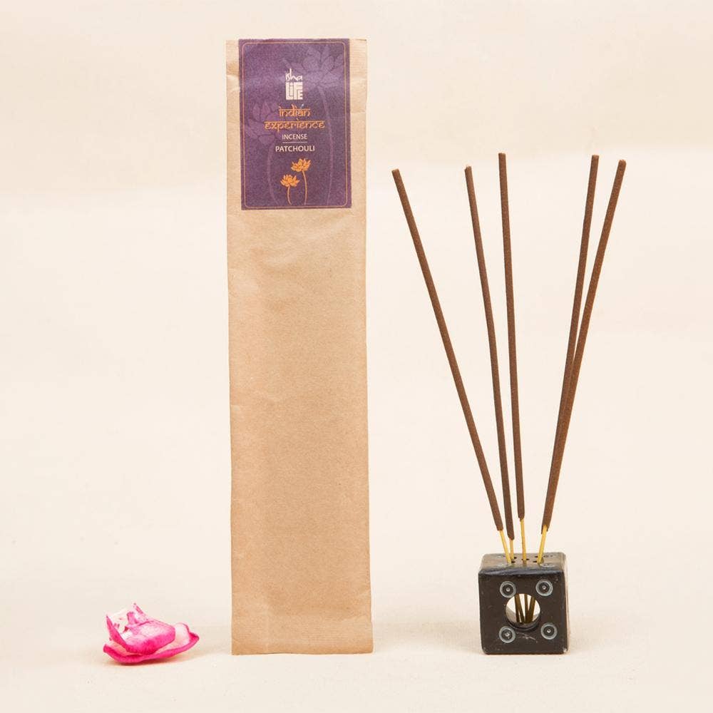 Hand rolled Patchouli Incense/Agarbatti (Pack of 10 sticks). Chemical and toxin free. Ethically sourced. Natural herbs, roots & essential oils.