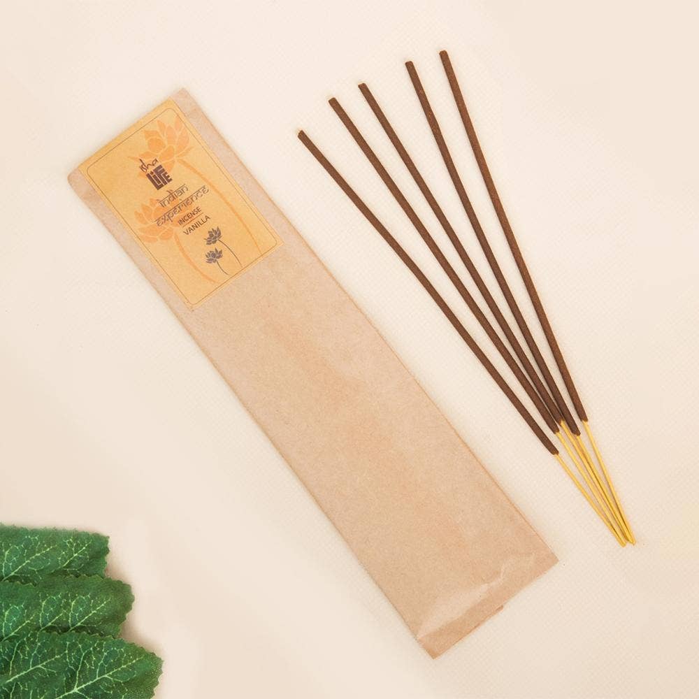 Hand Rolled Vanilla Ylang Ylang Incense/Agarbatti (Pack of 10 sticks). Chemical and toxin free. Natural herbs, roots & essential oils. Long-lasting fragrance.