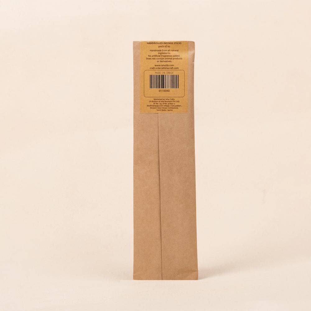 Hand Rolled Vanilla Ylang Ylang Incense/Agarbatti (Pack of 10 sticks). Chemical and toxin free. Natural herbs, roots & essential oils. Long-lasting fragrance.