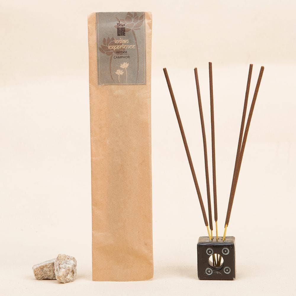 Hand rolled pure Camphor masala Incense/Agarbatti. Chemical and toxin free. Ethically sourced. Natural herbs, roots & essential oils. Pack of 10 sticks
