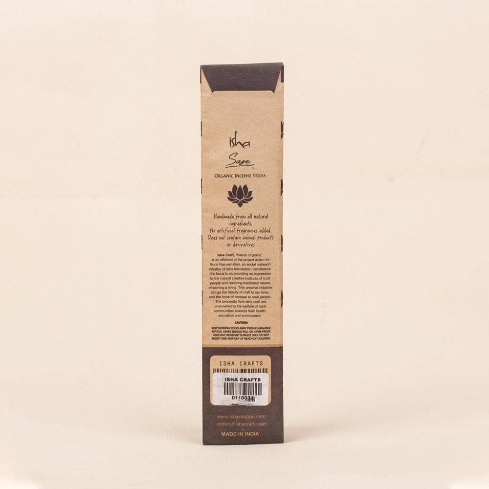 Hand rolled Sage Incense/Agarbatti (Pack of 10 sticks). Chemical and toxin free. Ethically sourced. Natural herbs, roots & essential Oils. Long-lasting fragrance