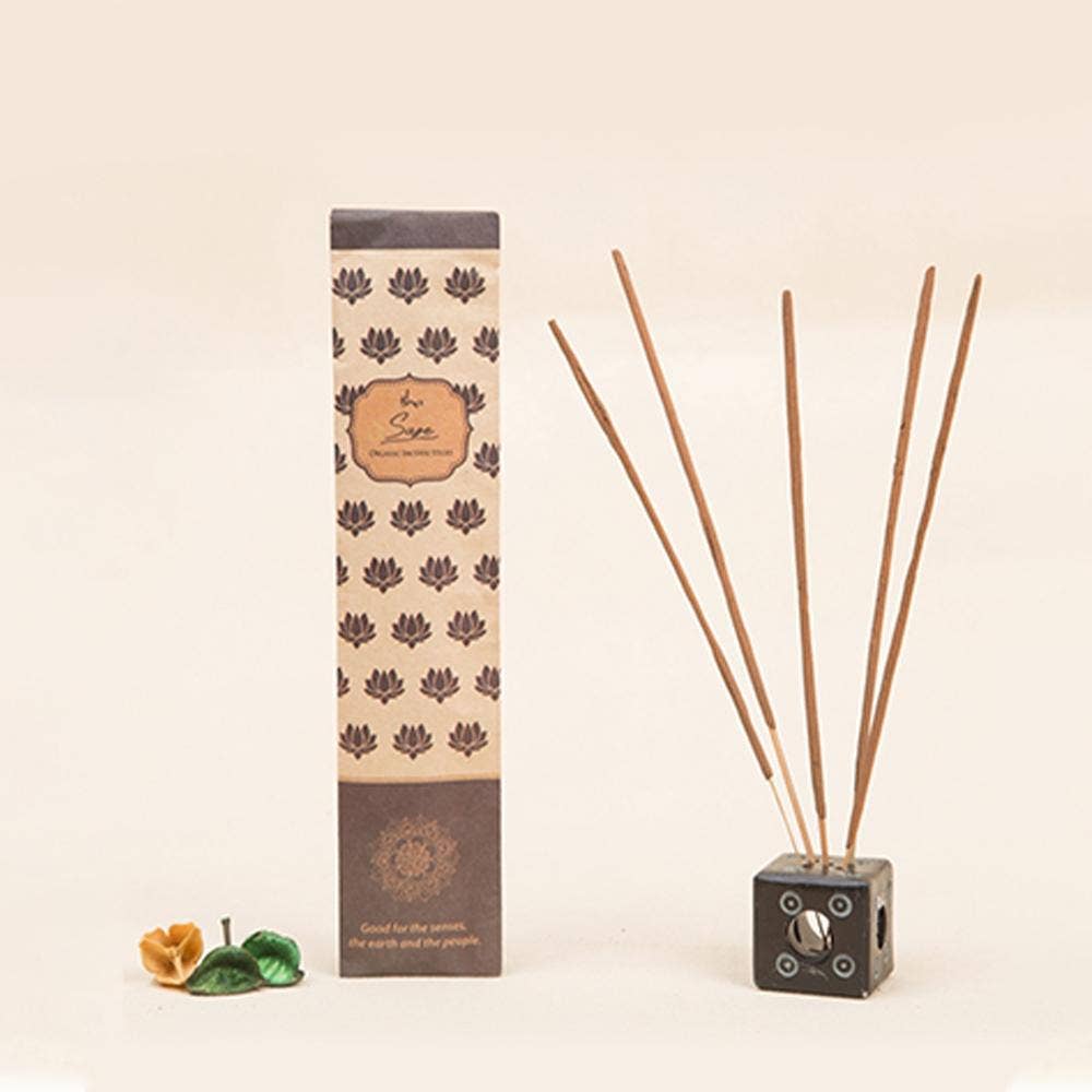 Hand rolled Sage Incense/Agarbatti (Pack of 10 sticks). Chemical and toxin free. Ethically sourced. Natural herbs, roots & essential Oils. Long-lasting fragrance