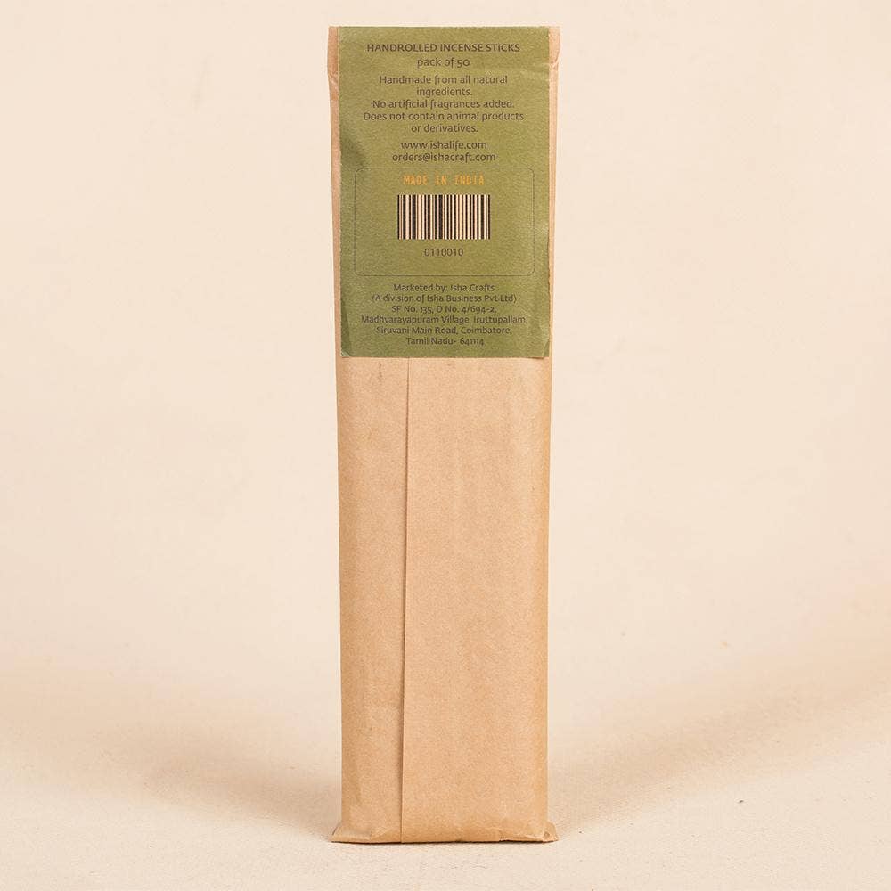 Hand rolled pure Jasmine Incense/Agarbatti. Chemical and toxin free. Ethically sourced. Natural herbs, roots & essential oils. Pack of 50 sticks