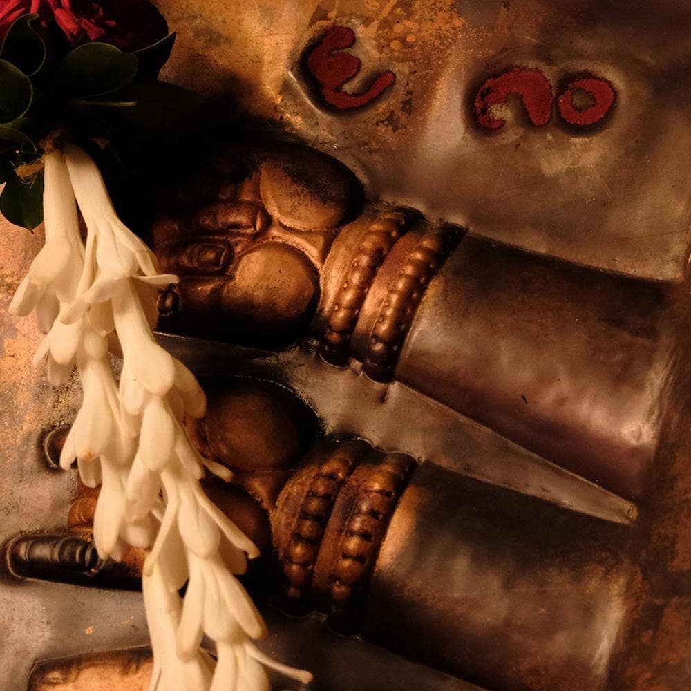 Linga Bhairavi Mukha. Handcrafted copper form. Energized in the abode of Devi at the Velliangiri Foothills