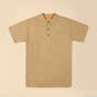 Beige Aum Organic Cotton Short Sleeve Kurta for Men