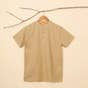 Beige Aum Organic Cotton Short Sleeve Kurta for Men