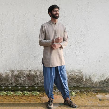 Moss Aum Organic Cotton Long Sleeve Kurta for Men