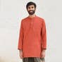Rust Aum Organic Cotton Long Sleeve Kurta for Men