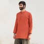 Rust Aum Organic Cotton Long Sleeve Kurta for Men