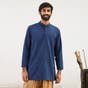  Indigo Aum Organic Cotton Long Sleeve Kurta for Men