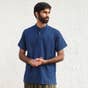 Indigo Aum Organic Cotton Short Sleeve Kurta for Men 