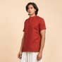 Maroon Aum Organic Cotton Short Sleeve Kurta for Men