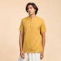 Mustard Aum Organic Cotton Short Sleeve Kurta for Men