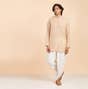 Hemp Long Sleeve Kurta for Men, Beige  