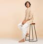 Hemp Long Sleeve Kurta for Men, Beige  