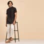 Hemp Short Sleeve Kurta for Men, Black