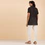 Hemp Short Sleeve Kurta for Men, Black