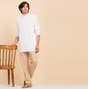 Hemp Long Sleeve Kurta for Men, White