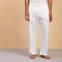 Men’s Organic Cotton Sadhana Pyjama. Solid white. Breathable fabric. Comfortable for Sadhana. 