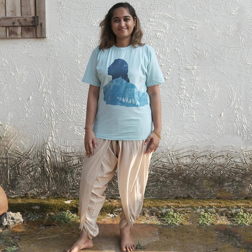 Isha’s signature. Ready to wear Unisex Dhoti Pants (Beige) / Panchakacham. Organic cotton. Easy to pull on. Versatile. Comfortable for both casual and formal wear. 
