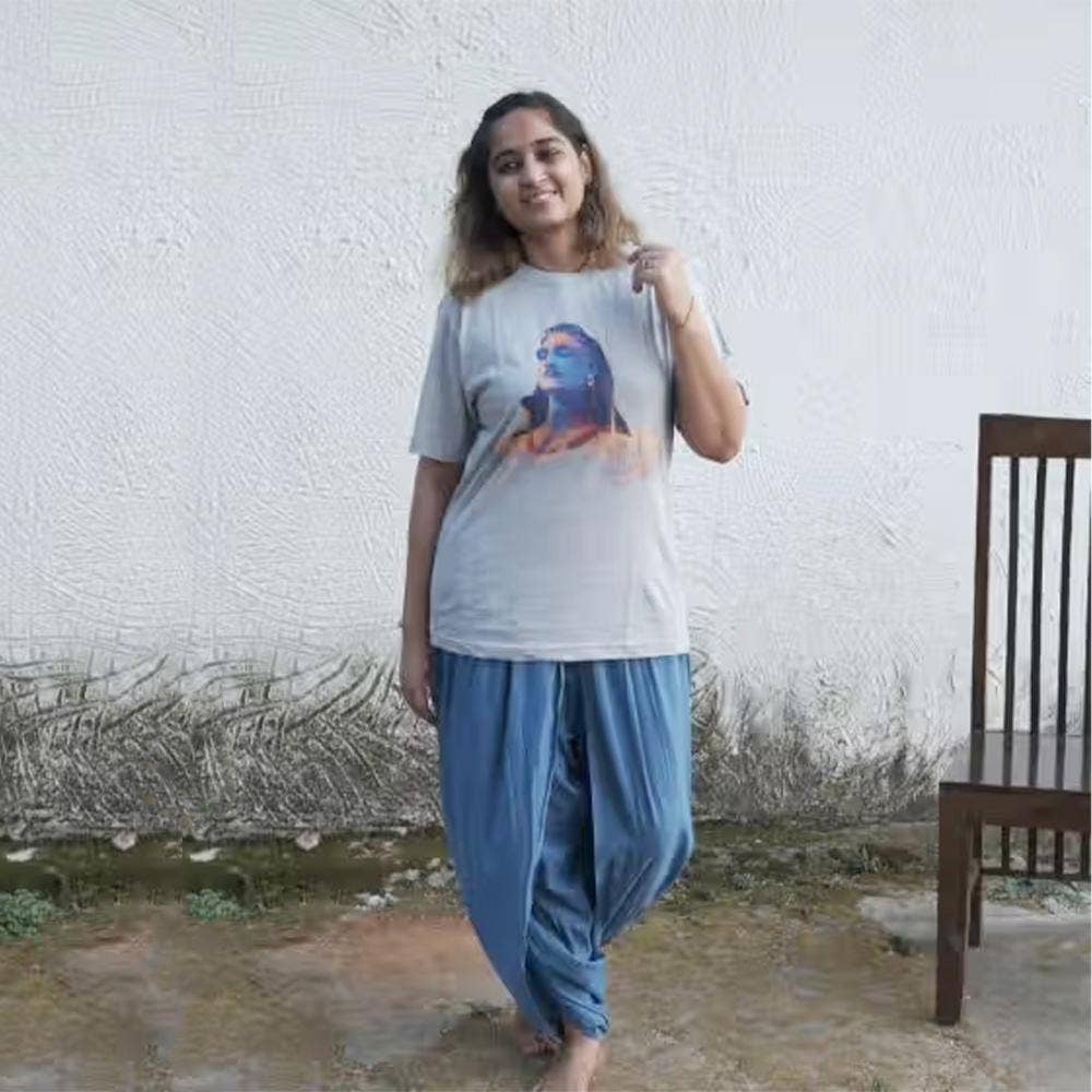 Isha’s signature. Ready to wear Unisex Dhoti Pants (Indigo) / Panchakacham. Easy to pull on. Versatile. Comfortable for both casual and formal wear.