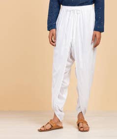 White Organic Cotton Unisex Dhoti Pants