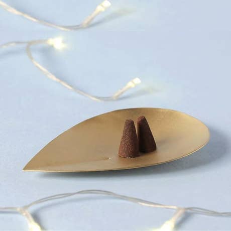Lotus Petal Brass Incense Holder