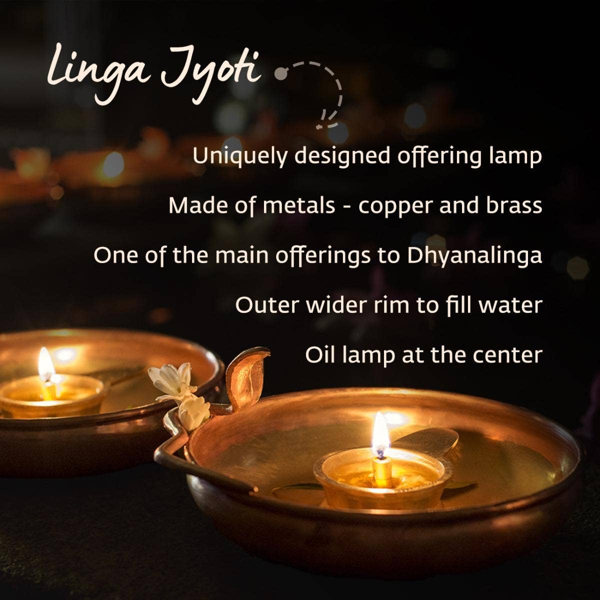 Energized Linga Jyoti Lamp. Unique Design. Bring home the energies of Dhyanalinga