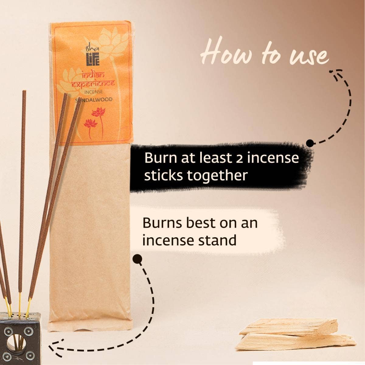 Hand rolled pure sandalwood masala incense/agarbatti. Chemical and toxin free. Ethically sourced. Natural herbs, roots & essential oils.  Pack of 50 sticks  