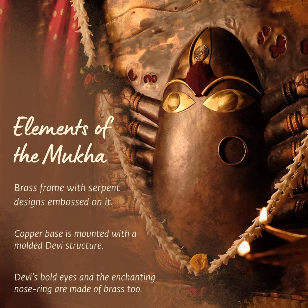 Linga Bhairavi Mukha. Handcrafted copper form. Energized in the abode of Devi at the Velliangiri Foothills