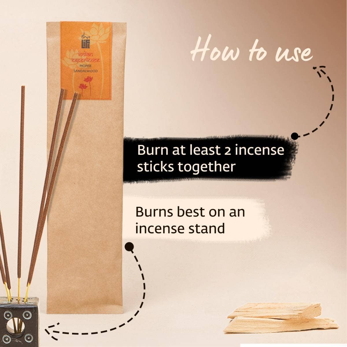 Hand rolled pure sandalwood masala incense/agarbatti. Chemical and toxin free. Ethically sourced. Natural herbs, roots & essential oils. Pack of 10 sticks