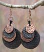 Antique Hammered Copper Black Metal Earring