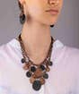 Antique Hammered Copper Black Metal Earring