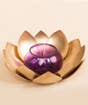 Brass Finish Lotus Tea Light Holder - Purple