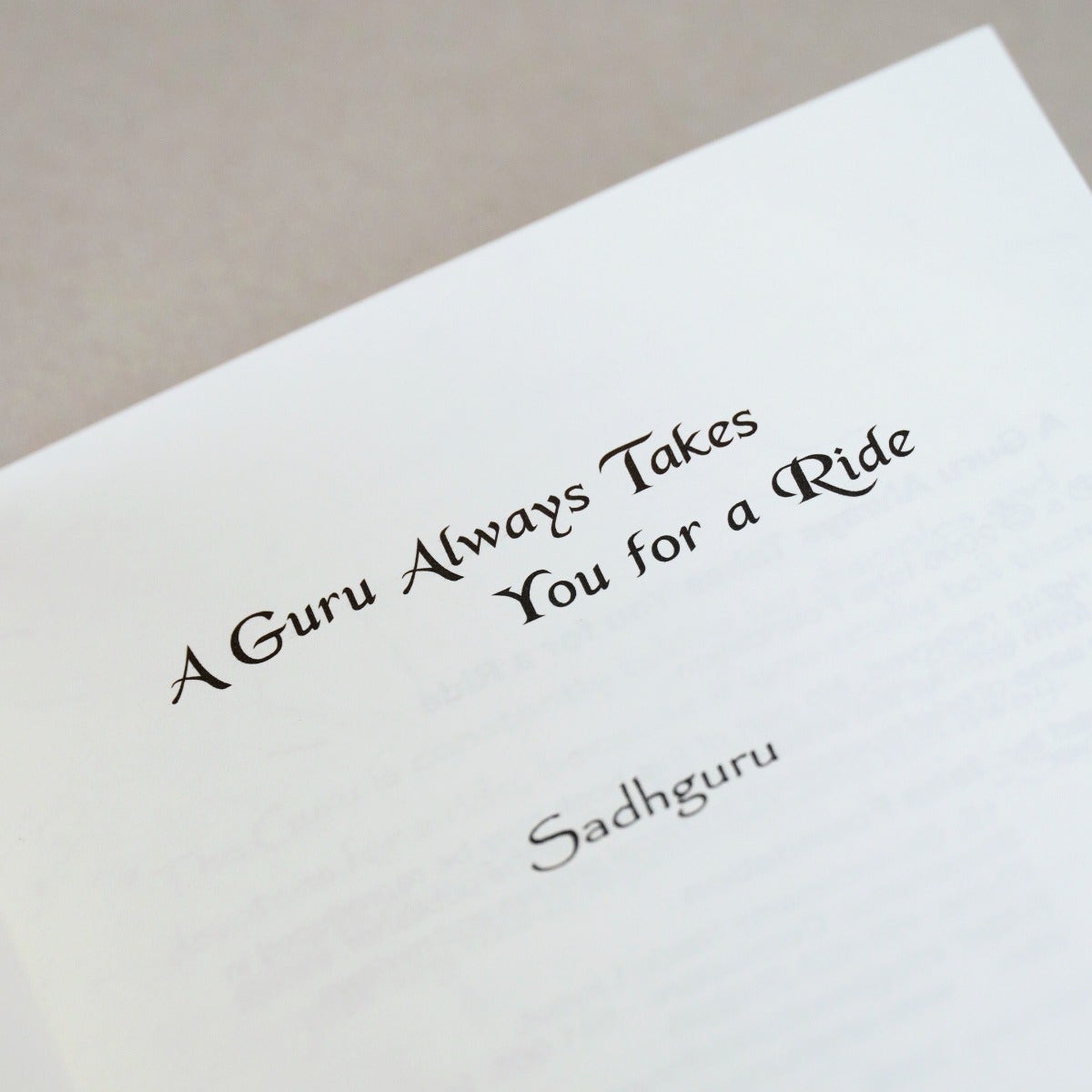 A Guru Always Takes You For A Ride
