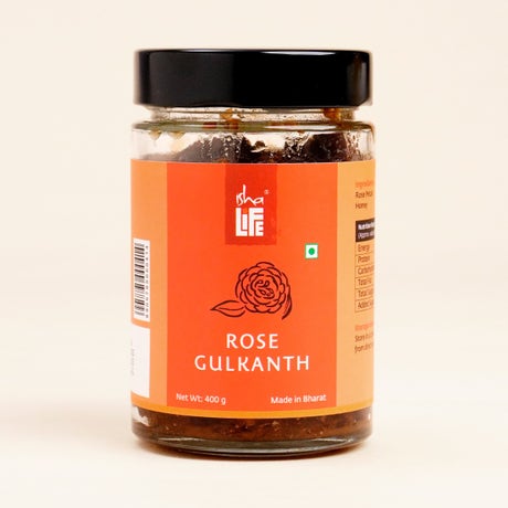 Rose Gulkanth (400 gm). Natural rose petals soaked in pure honey. No jaggery. No synthetic preservatives. No added rose extracts. 