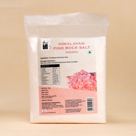 Induppu Rock Salt (1kg). Pink natural salt