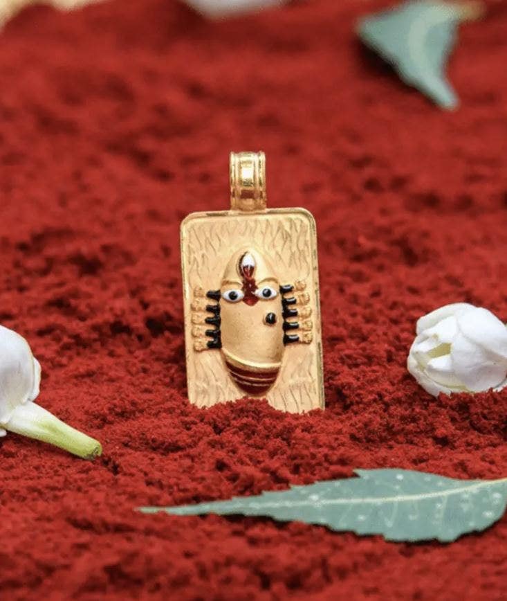 Linga Bhairavi 22kt Gold Pendant (Consecrated), Sandal